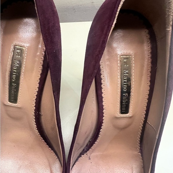 MARINO FABIANI MADE IN ITALY SUEDE  Elegant Burgundy Pumps - Picture 7 of 9